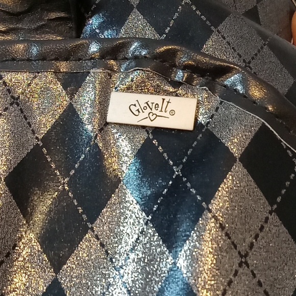 Glove It Large Tote Bag Metallic Silver Black Plaid - Picture 3 of 9